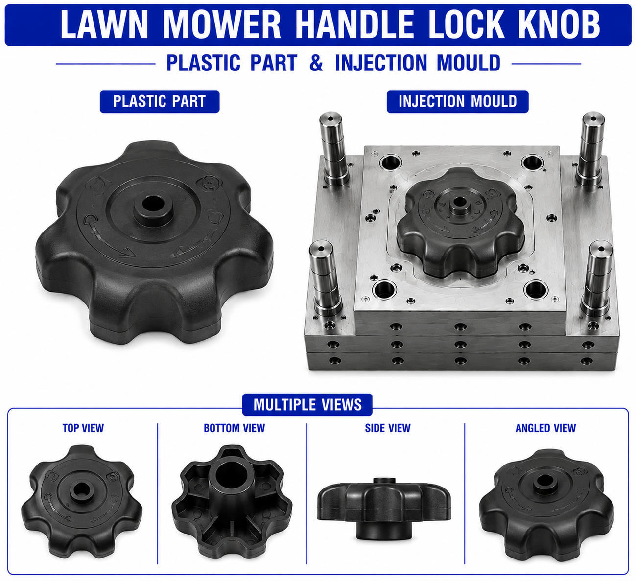 Lawn Mower Plastic Handle Lock Knob Mould and Moulding Services